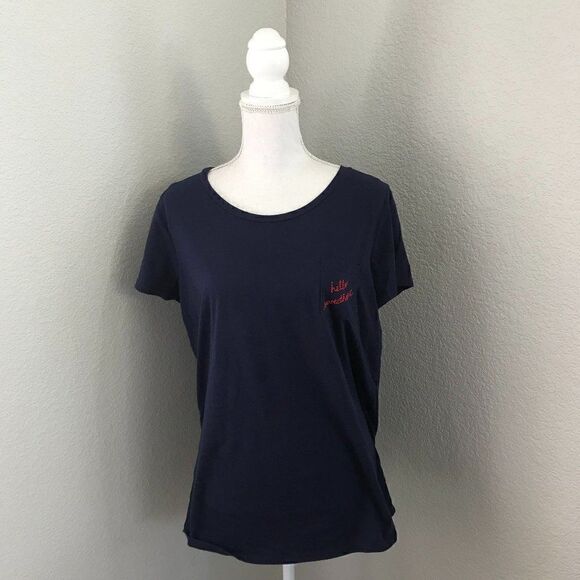 Motherhood Maternity Basic Blue Short Sleeve Tees L/G - Picture 1 of 8